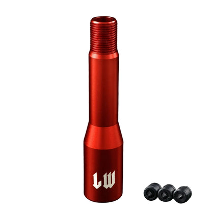 Red metal shifter with 'LW' branding.