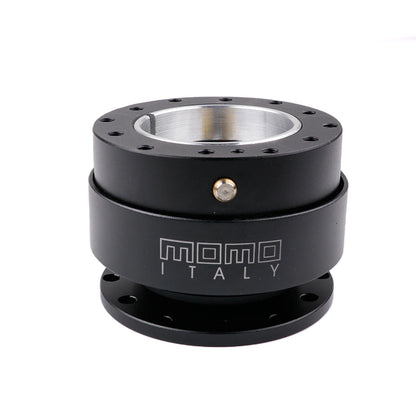 Black metal component with 'Momo Italy' branding on a white background