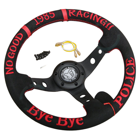 NO GOOD RACING 'Bye Bye Police' Custom Steering Wheel JDM Japanese Tuner Style