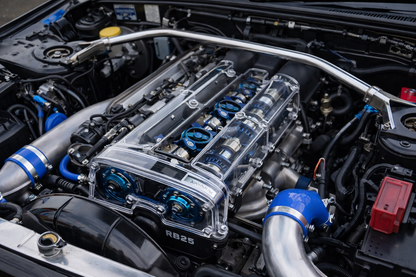 Rb25 clear cam cover installed in engine bay