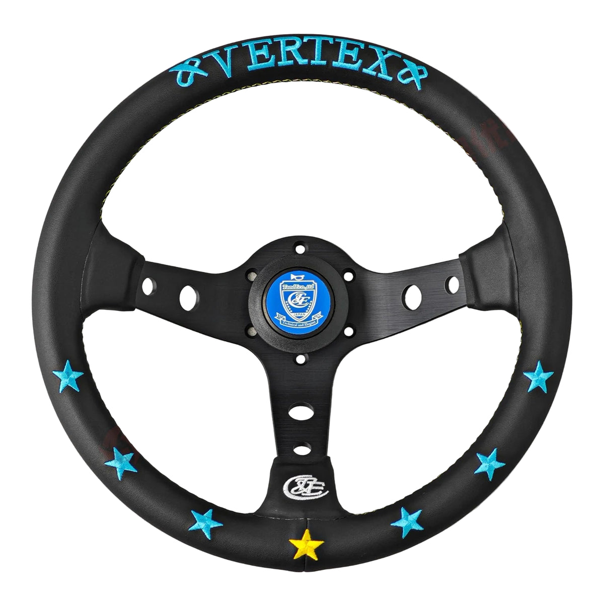 Vertex Stars Leather Custom Steering Wheel Blue Stars